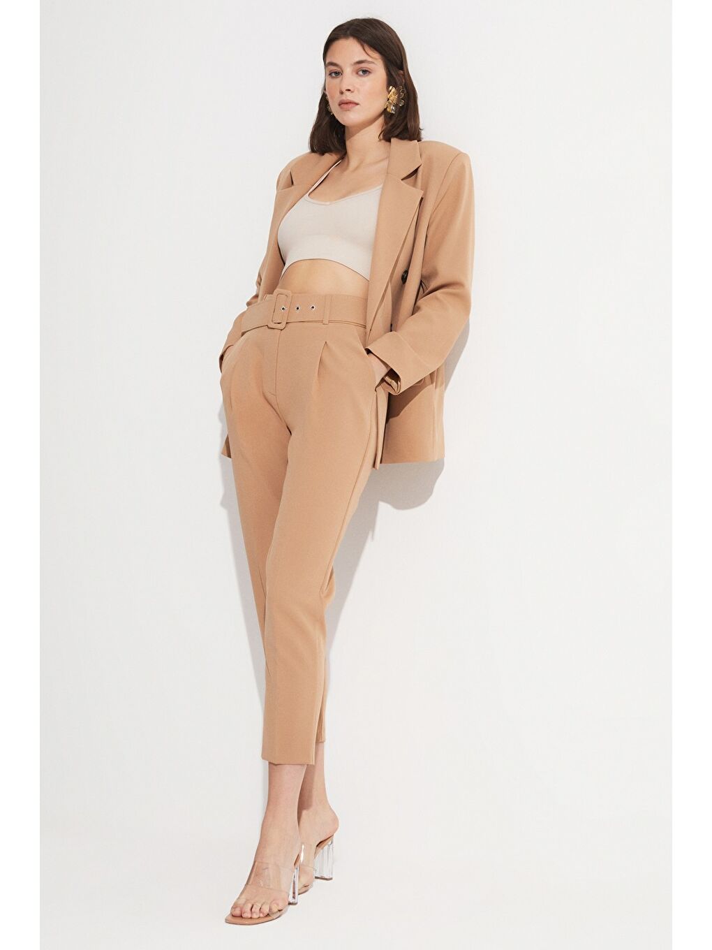 June Bej Düğme Detaylı Blazer Ceket - 2