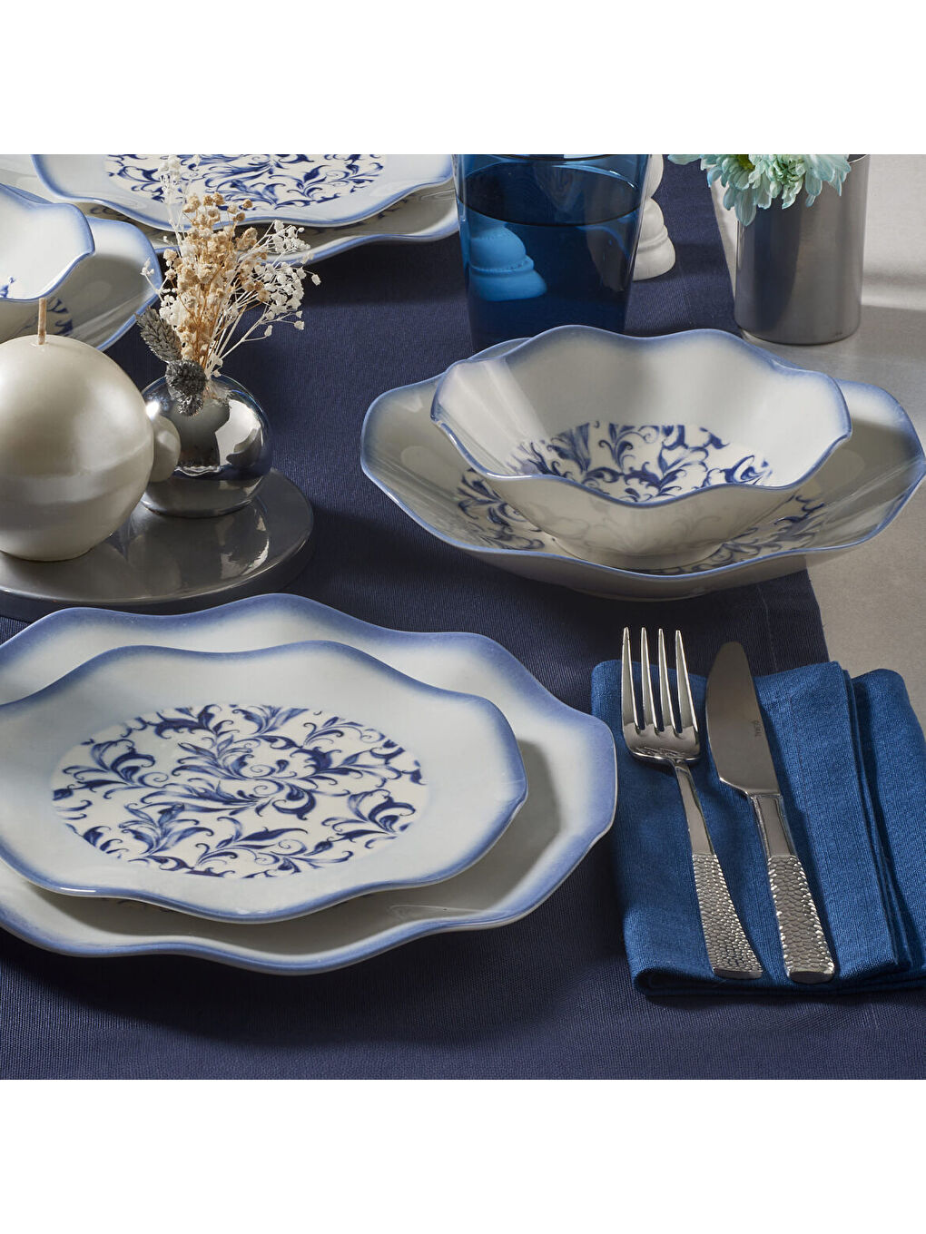 Ekru Nesrin 24 Parça 6 Kişilik Yemek Takımı 3214-1