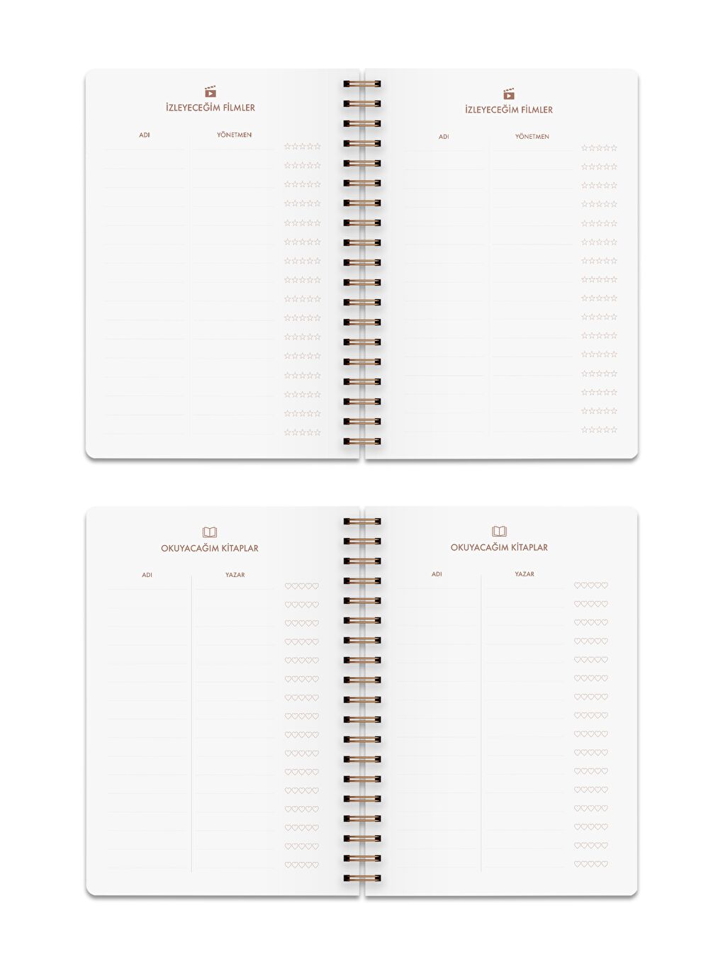 2024 Haftalık Ajanda Spiralli A5 12 Aylık Lines-4