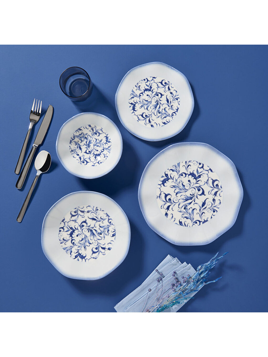 Ekru Nesrin 24 Parça 6 Kişilik Yemek Takımı 3214-3