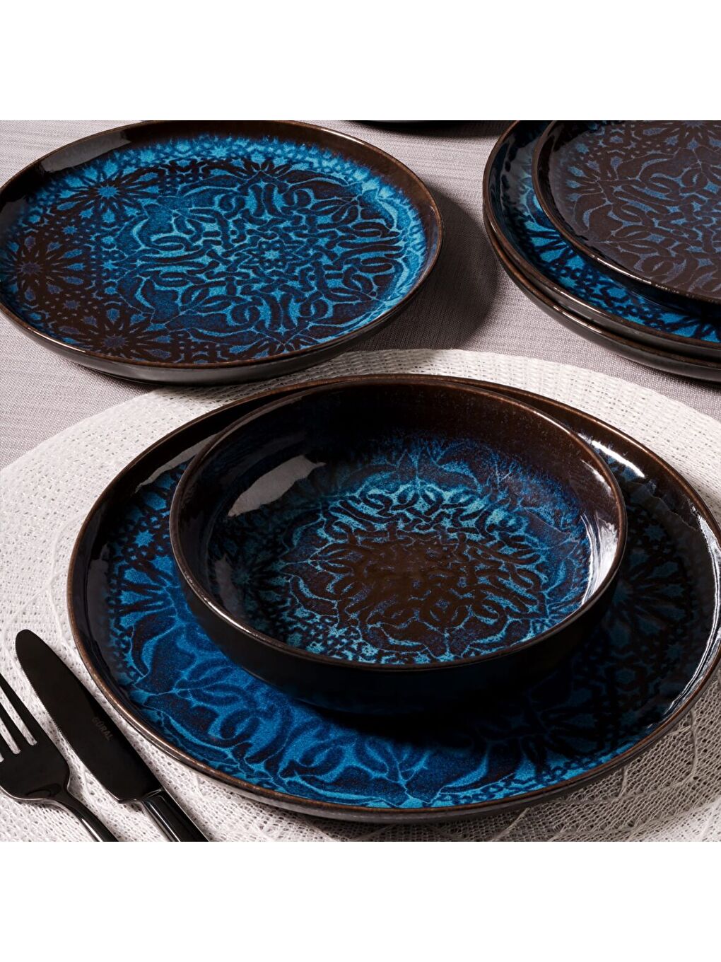 Ekru Valeron 12 Parça 4 Kişilik Yemek Takımı Reaktif 12132-2