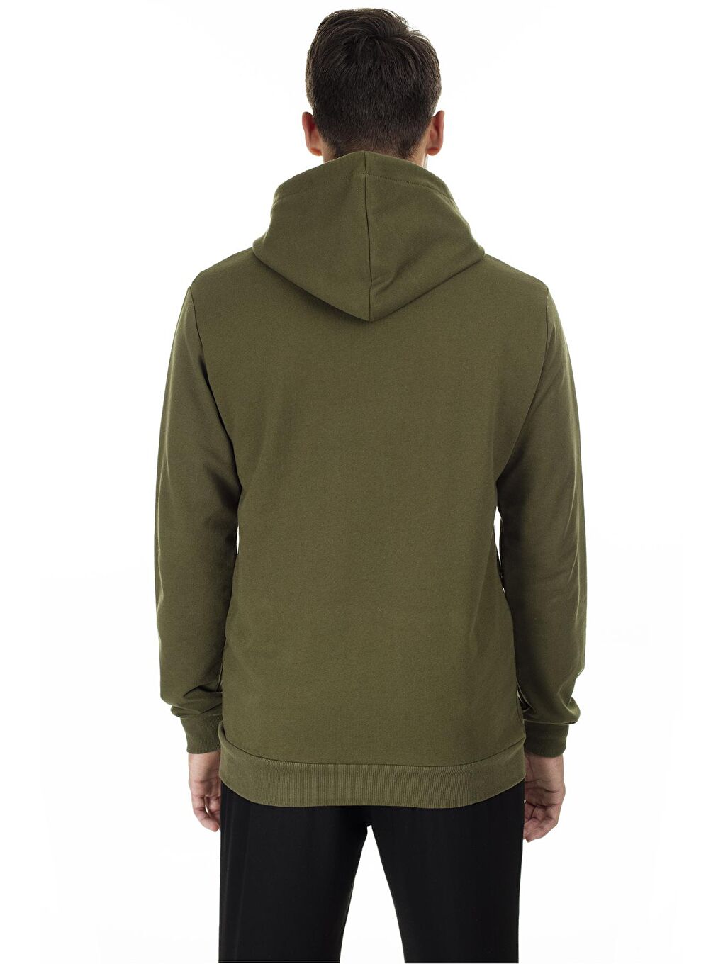 Yeşil Pamuklu Baskılı Kapüşonlu Örme Sweat 541ALPHAOMEGA-1