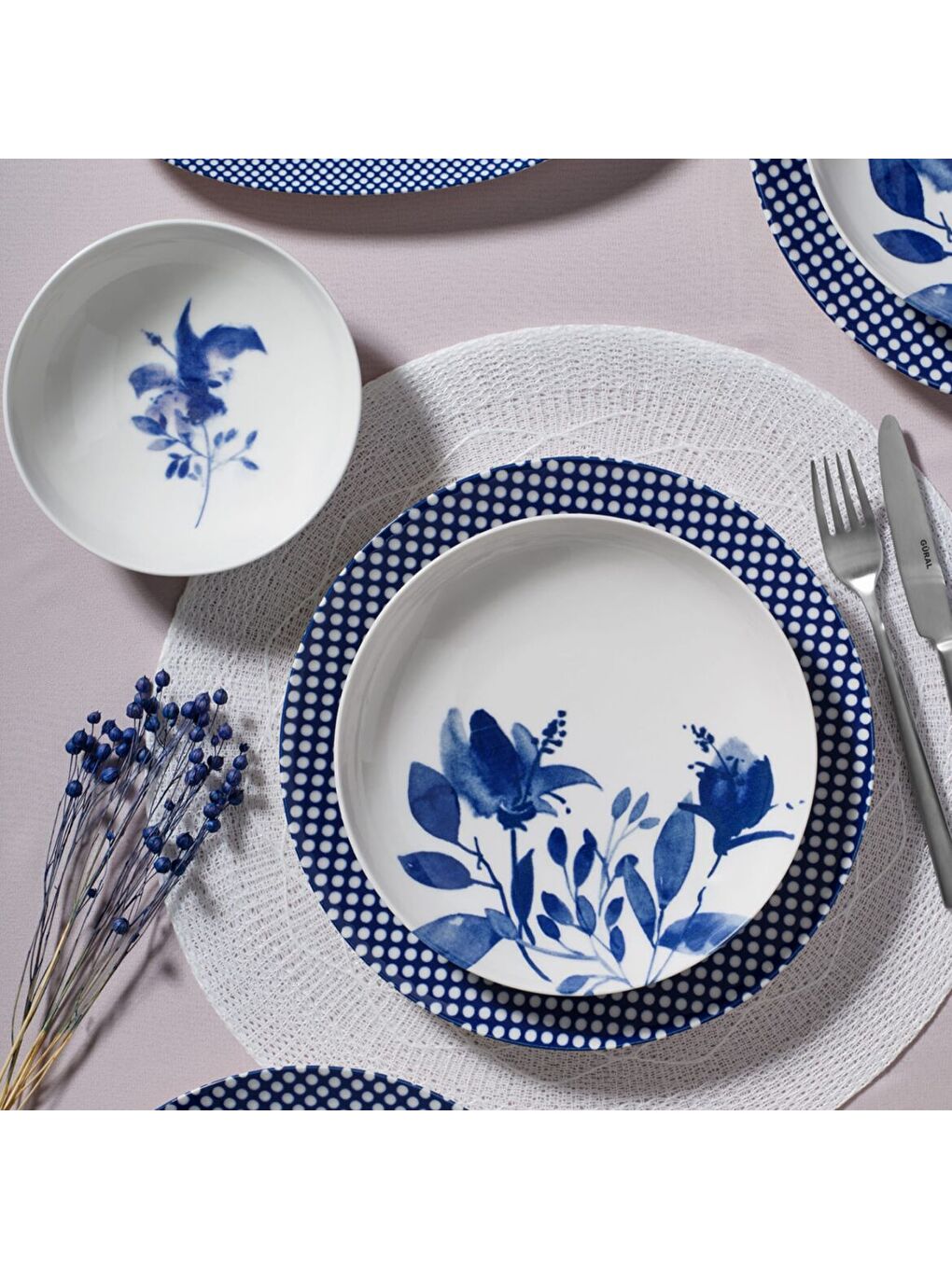 Ekru Camelia 14 Parça 4 Kişilik Yemek Takımı 1911-3