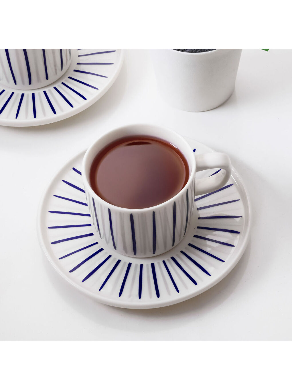 Ekru Mental 4 Parça 2 Kişilik Çay Takımı 6733-3