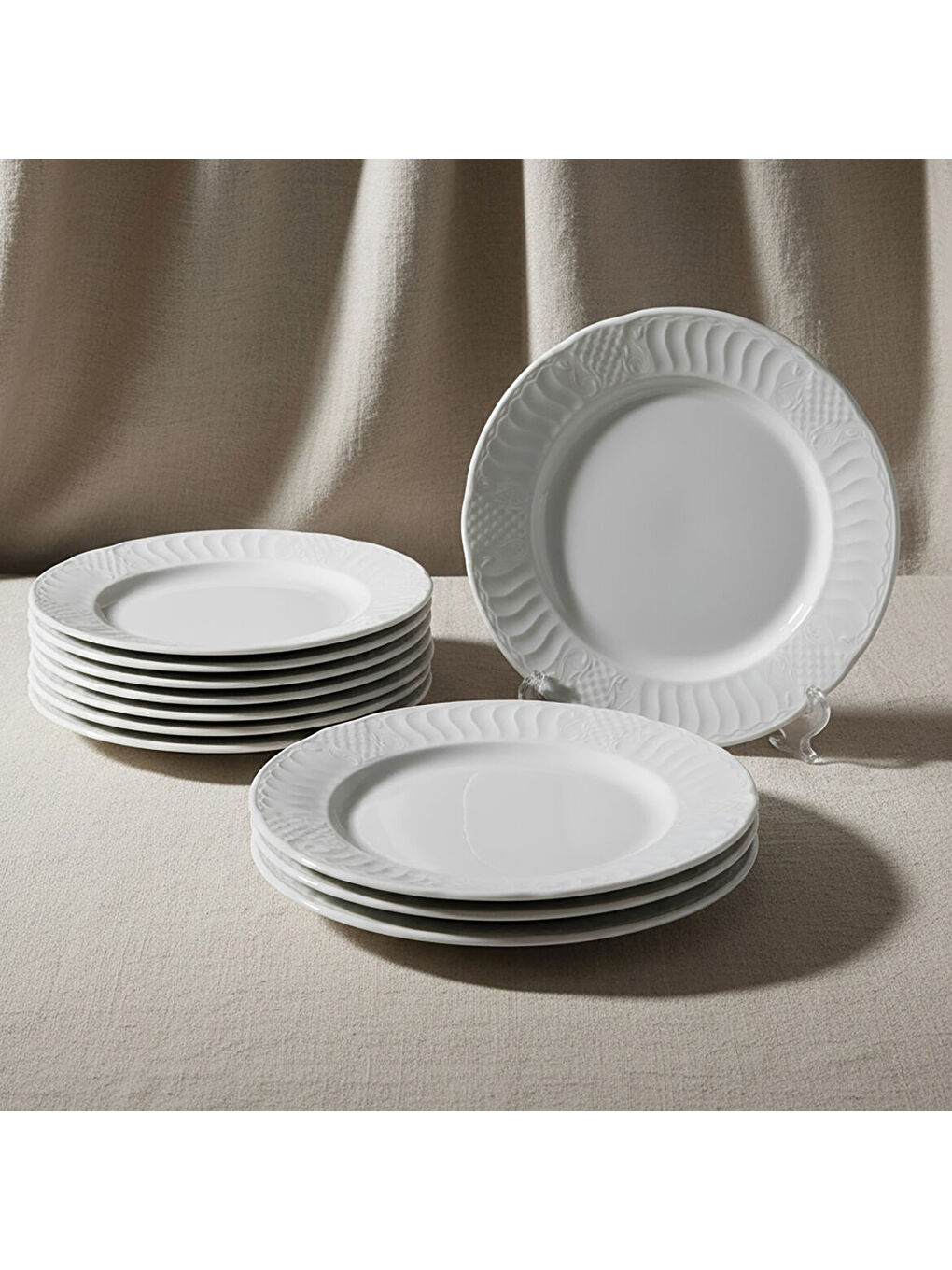 Ekru Sembol 6 Parça 20 cm Pasta Tabağı