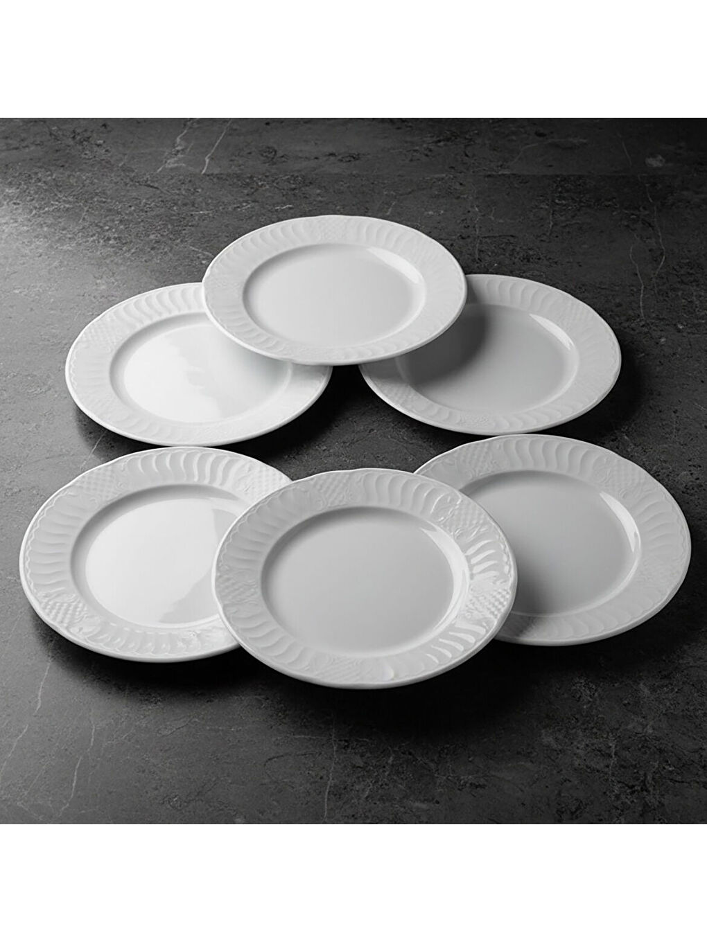 Ekru Sembol 6 Parça 20 cm Pasta Tabağı-2