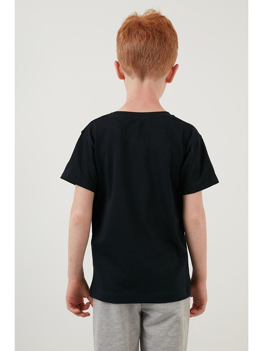 Lacivert Baskılı Bisiklet Yaka Pamuklu T Shirt 6211007-4