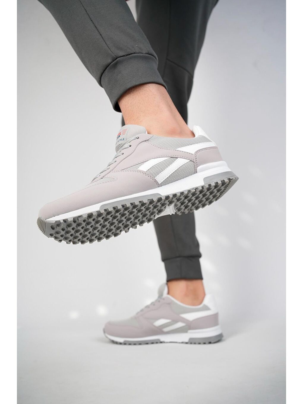 Muggo Gri Elvi Unisex Ortopedik Günlük  Yürüyüş Koşu Sneaker Spor Ayakkabı - 2