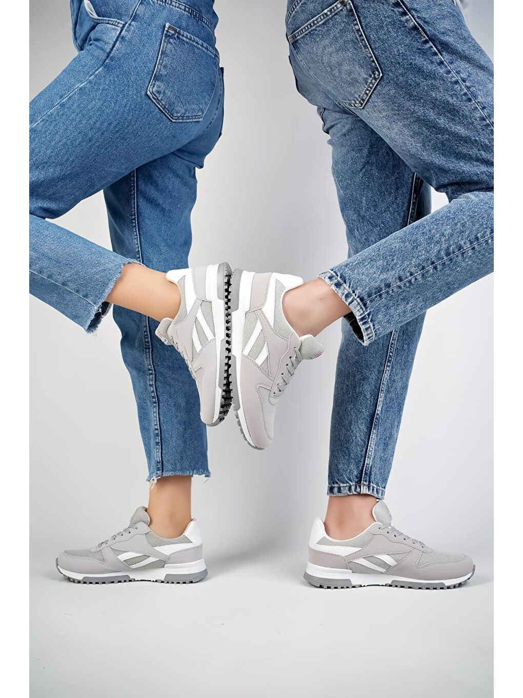Muggo Gri Elvi Unisex Ortopedik Günlük  Yürüyüş Koşu Sneaker Spor Ayakkabı - 4
