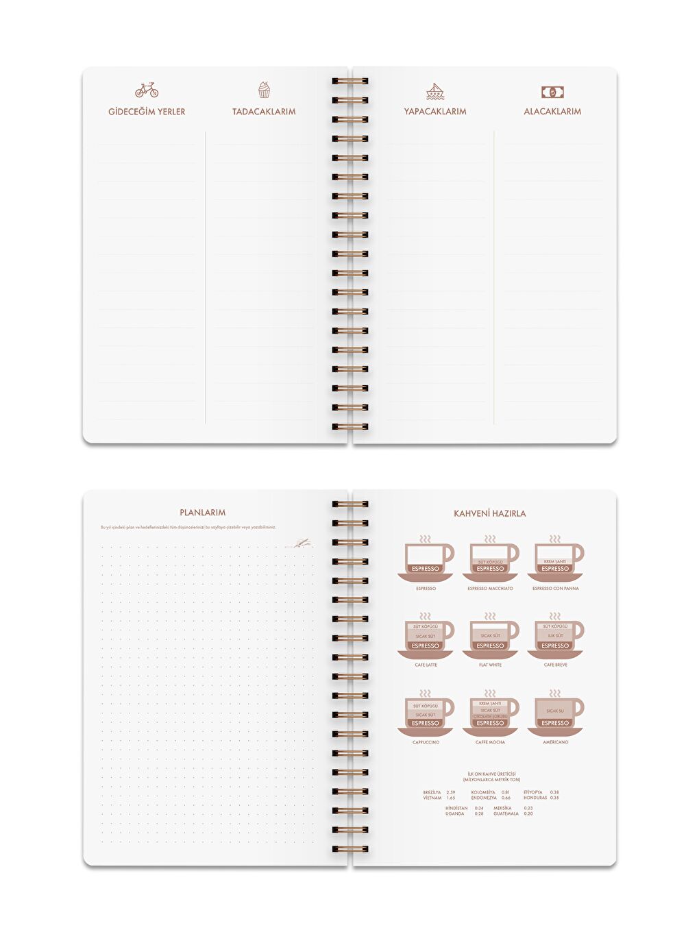 2024 Haftalık Ajanda Spiralli A5 12 Aylık Lines-5