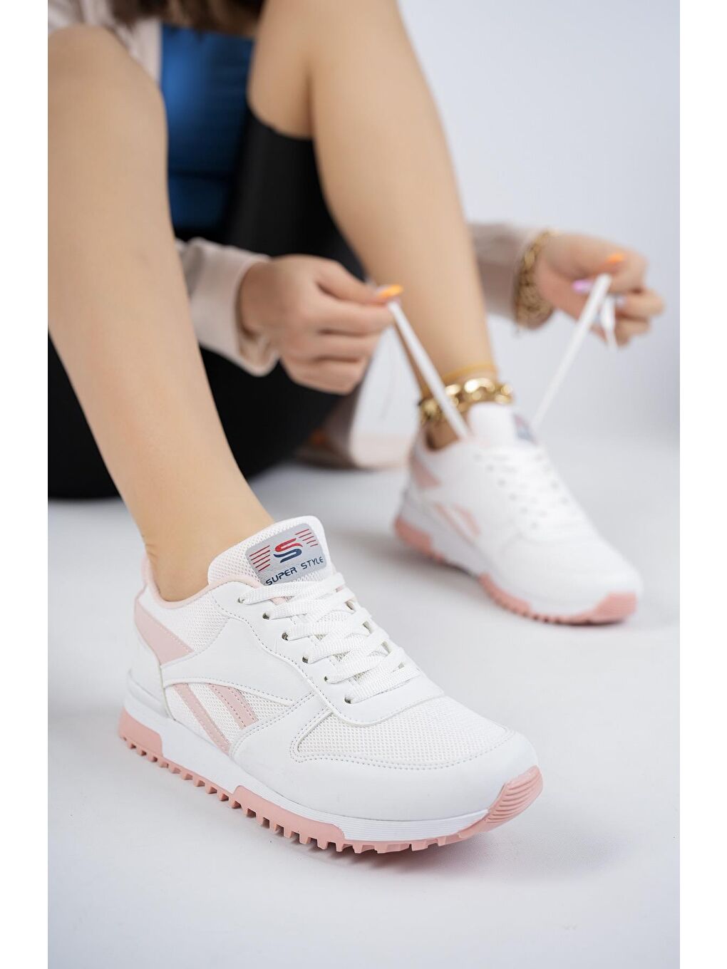 Pembe Elvi Unisex Ortopedik Günlük  Yürüyüş Koşu Sneaker Spor Ayakkabı-1