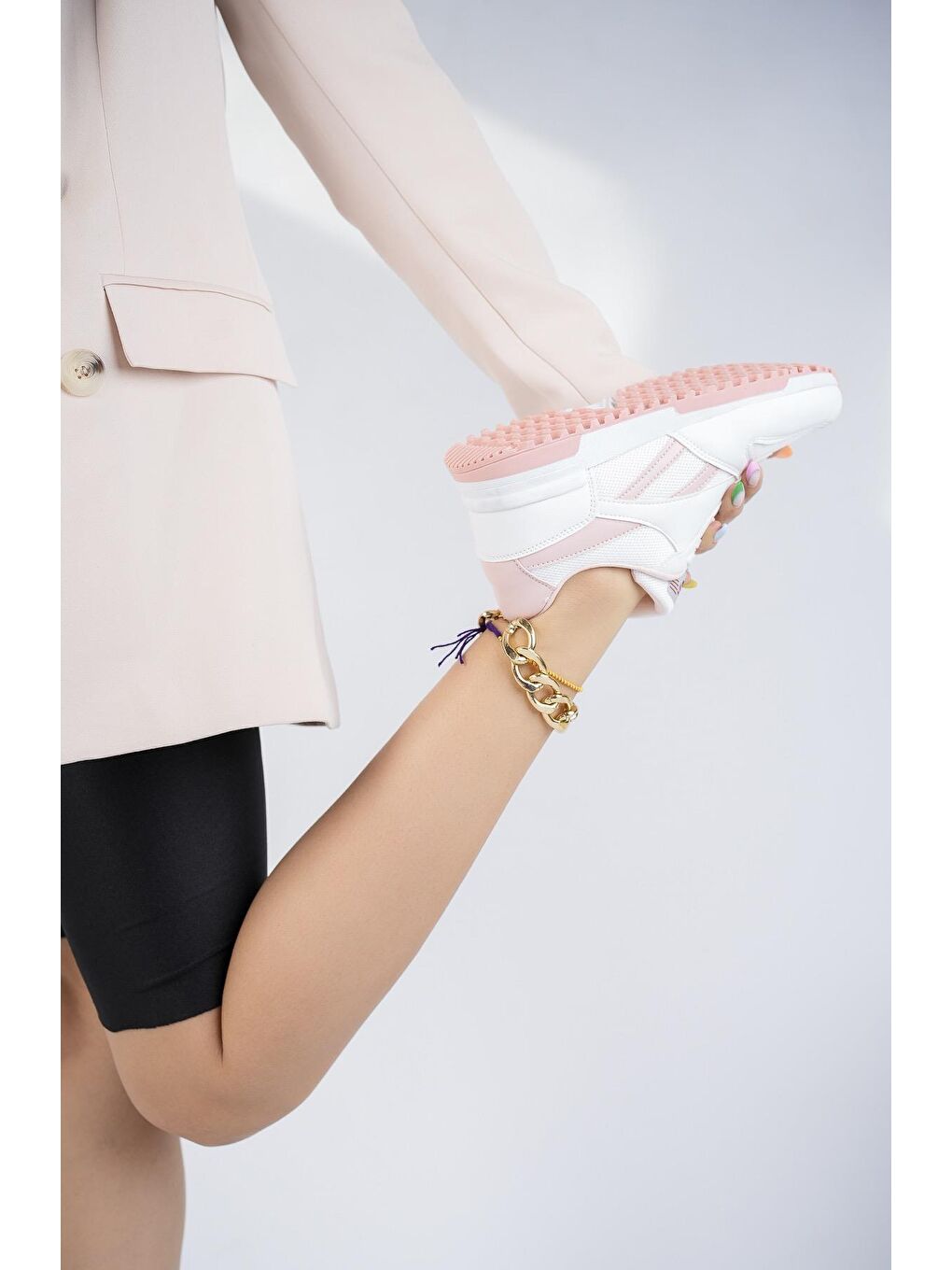 Pembe Elvi Unisex Ortopedik Günlük  Yürüyüş Koşu Sneaker Spor Ayakkabı-2