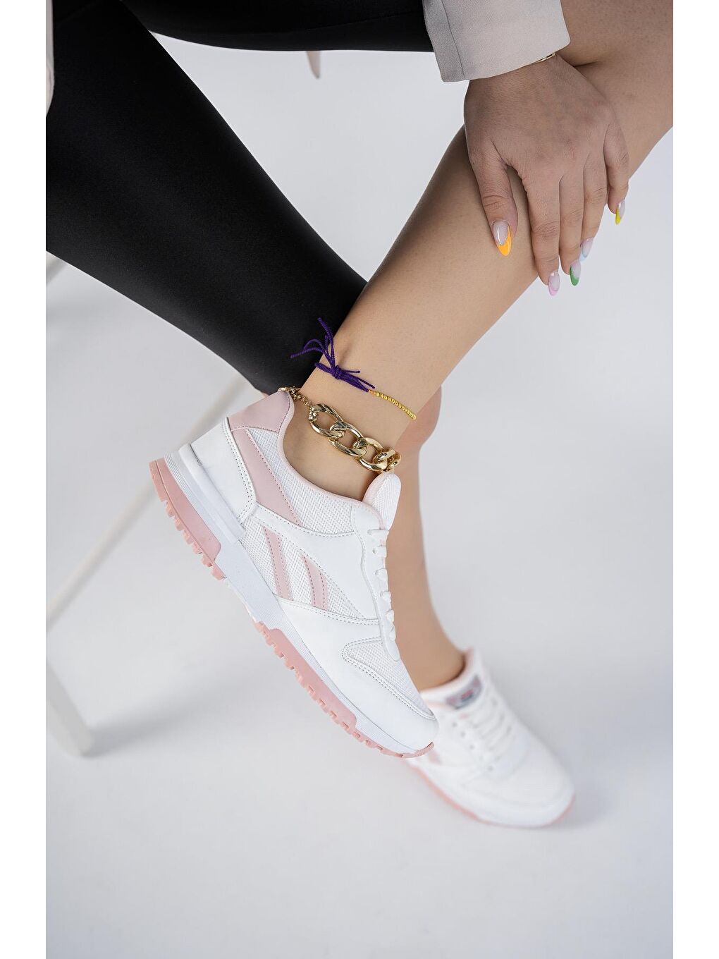 Pembe Elvi Unisex Ortopedik Günlük  Yürüyüş Koşu Sneaker Spor Ayakkabı-4