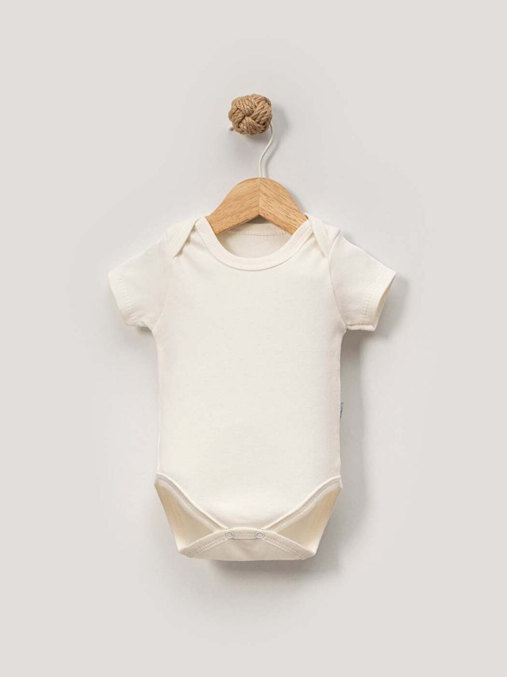 Ekru 5'Li Zıbın Kısa Kollu %100 Pamuk Çıtçıtlı Bebek Body-2