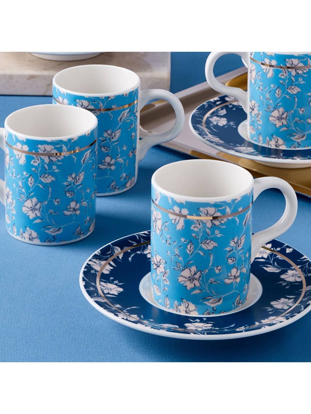 Ekru Camelia 12 Parça 6 Kişilik Kahve Fincan Takımı 67071-1