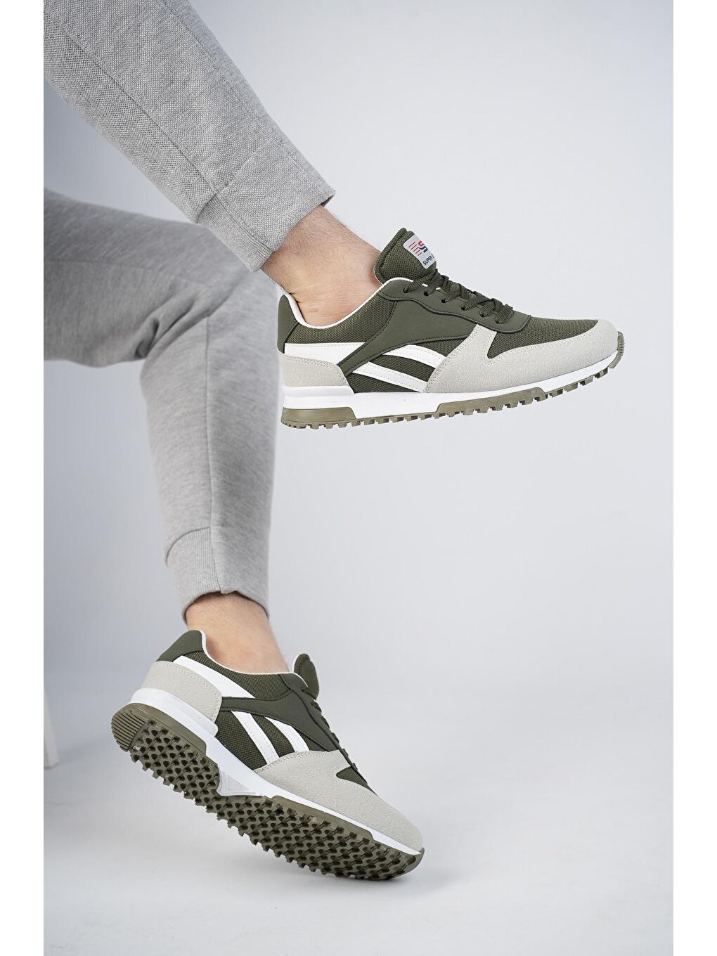 Haki Elvis Unisex Ortopedik Günlük  Yürüyüş Koşu Sneaker Spor Ayakkabı