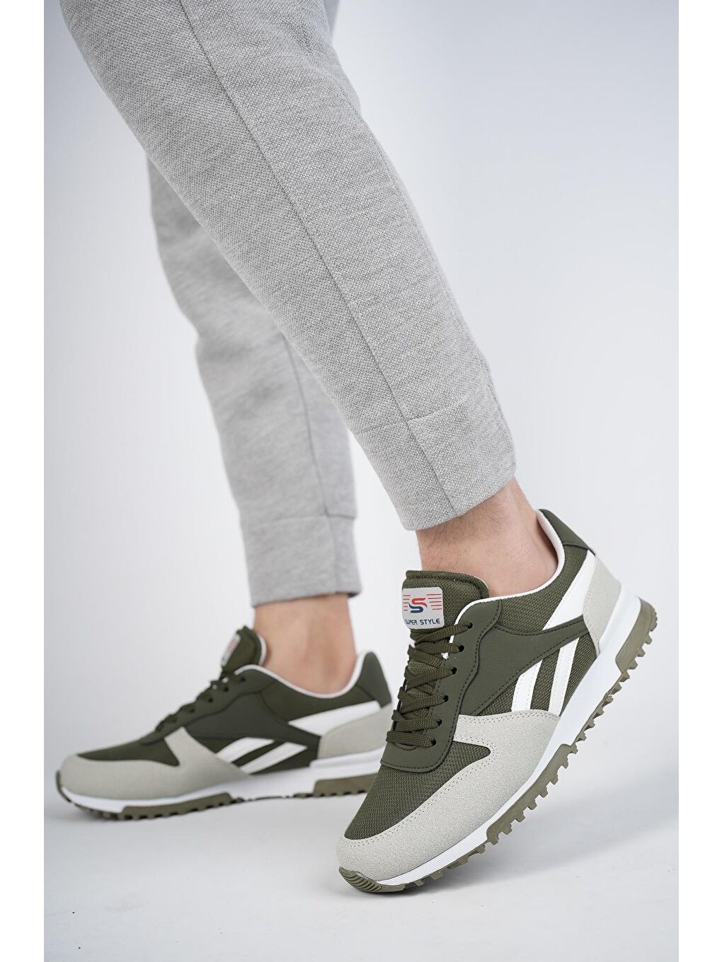 Haki Elvis Unisex Ortopedik Günlük  Yürüyüş Koşu Sneaker Spor Ayakkabı-1