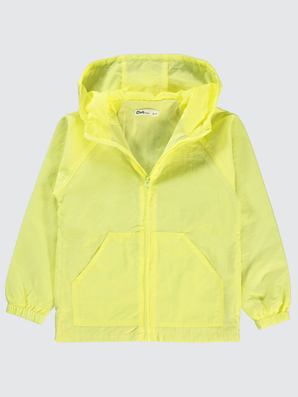 Girls Kız Çocuk Kapüşonlu Yağmurluk 6 9 Yaş Sarı-1
