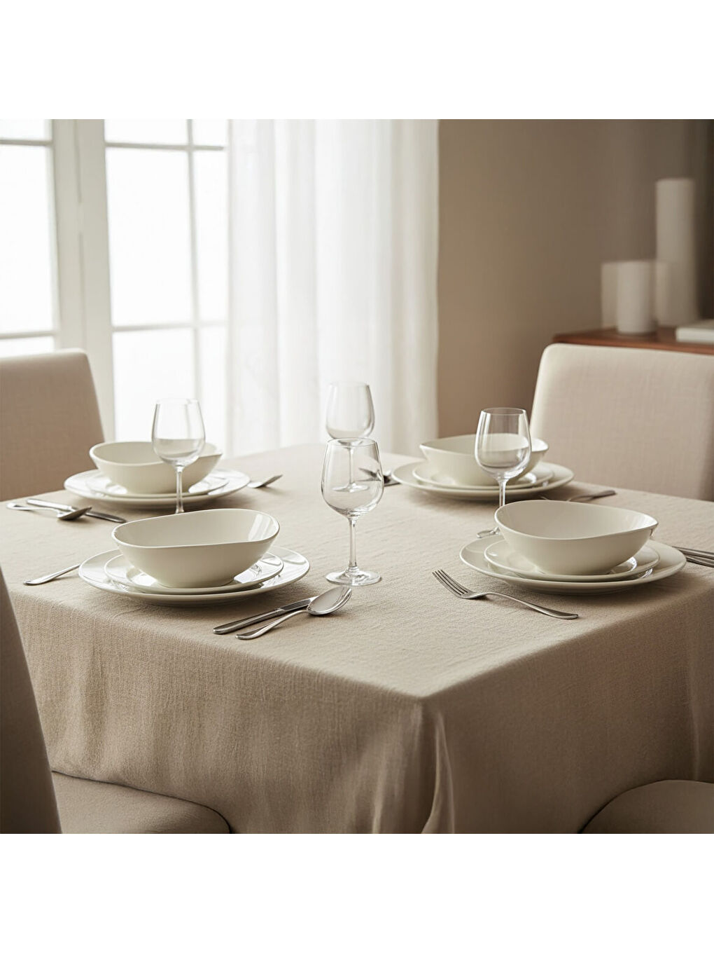 Ekru Roden 12 Parça 15 cm Çorba Kasesi-1