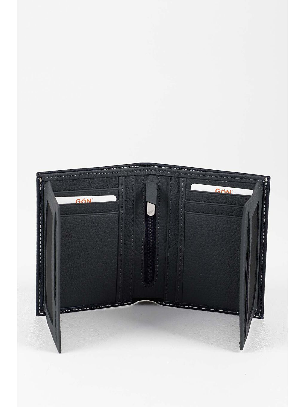 Lacivert Gön Hakiki Deri Erkek Dikey Cüzdan 06288-2