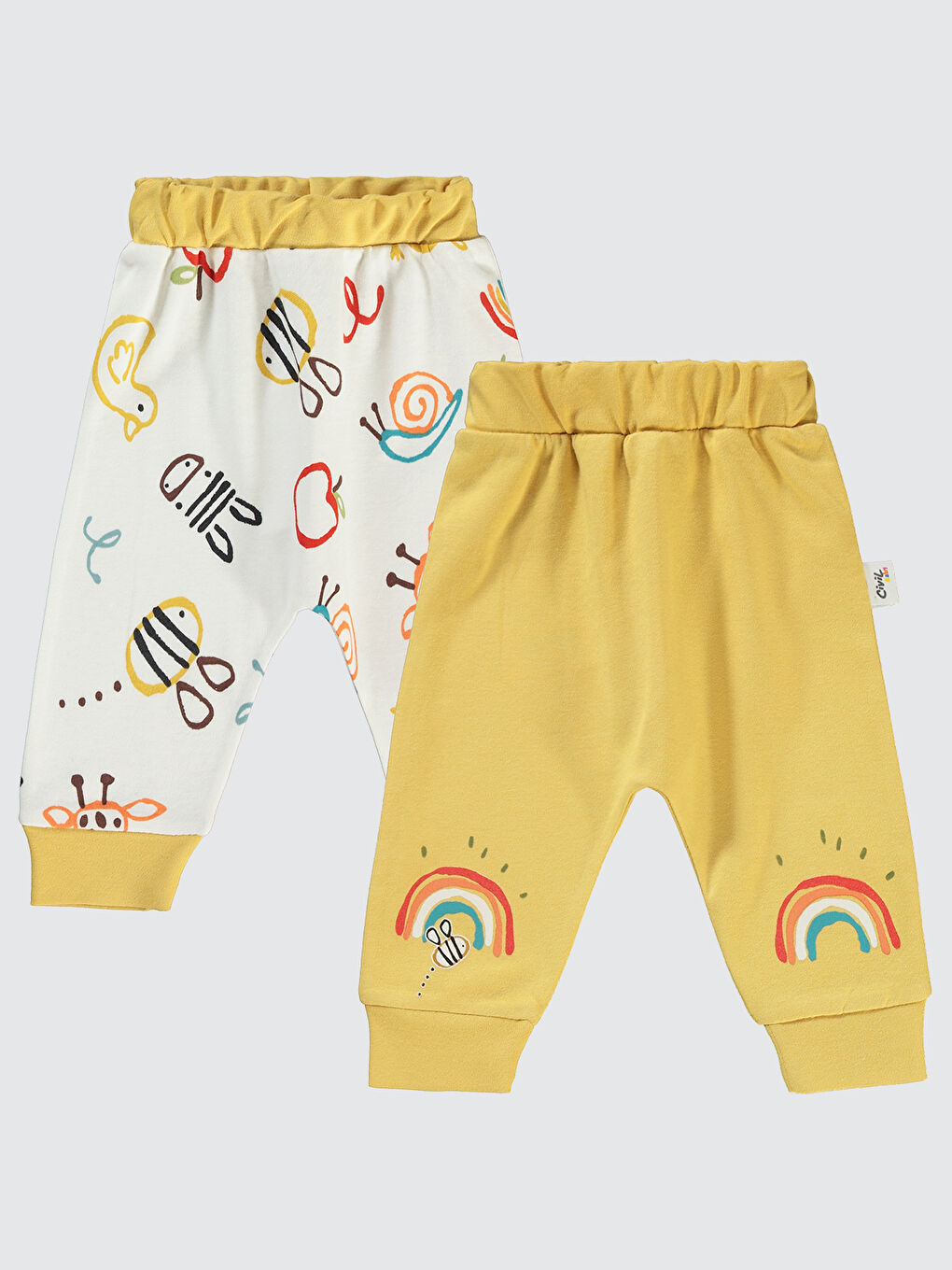 Kahverengi Baby Kız Bebek 2'li Patiksiz Alt 3-12 Ay Hardal