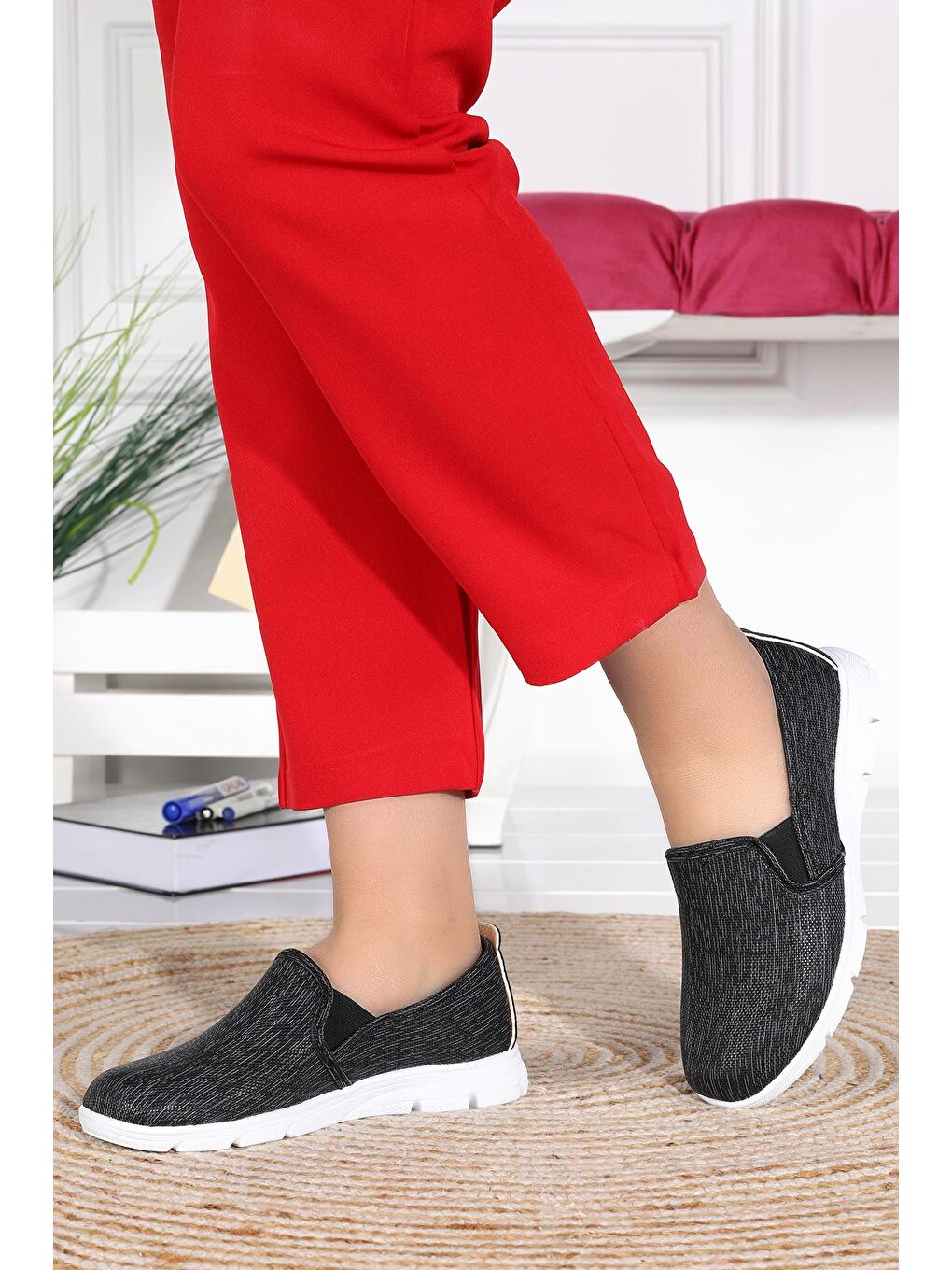 Siyah Msr Jean Günlük Kadın Spor Ayakkabı-1