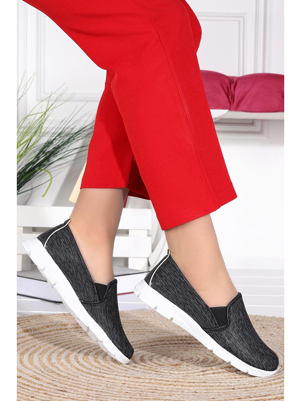 Siyah Msr Jean Günlük Kadın Spor Ayakkabı-2