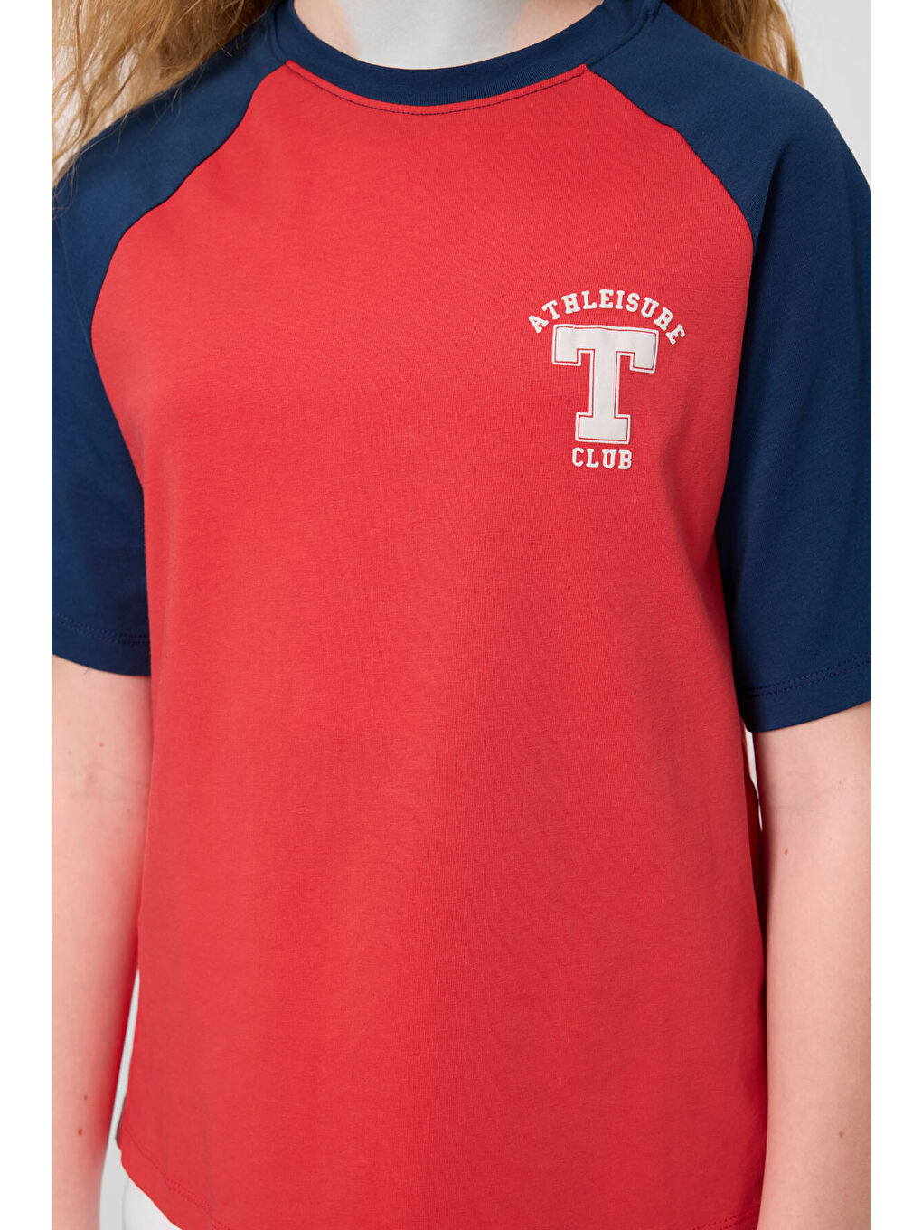 Kırmızı Fiesta O Yaka Pamuklu Baskılı Oversize Fit Kız Çocuk T-Shirt - 75179-2