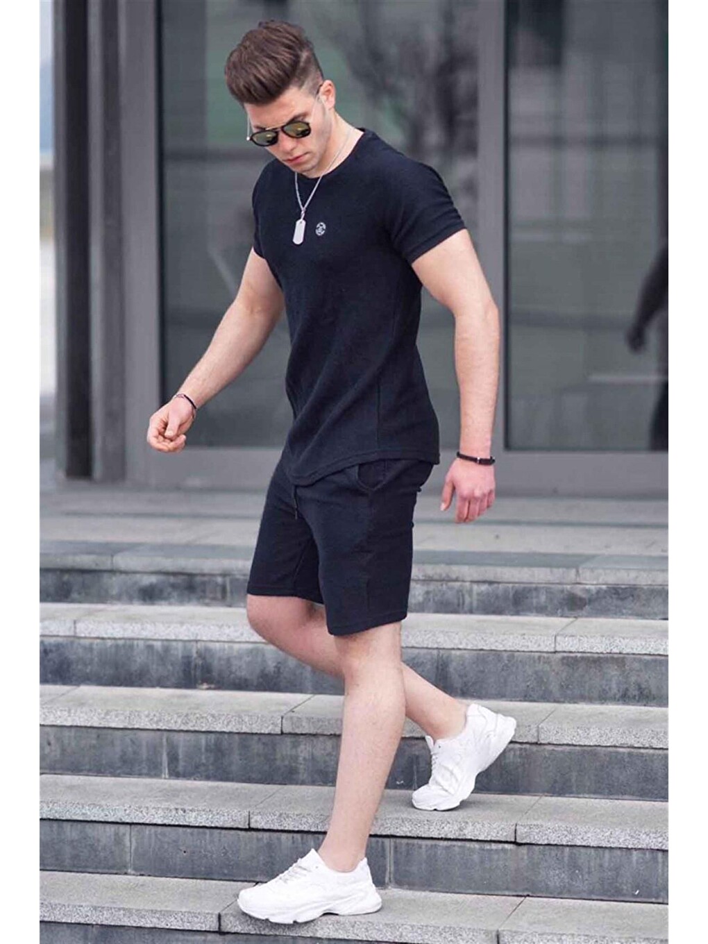 Basic Siyah Erkek Şort Takım 4577