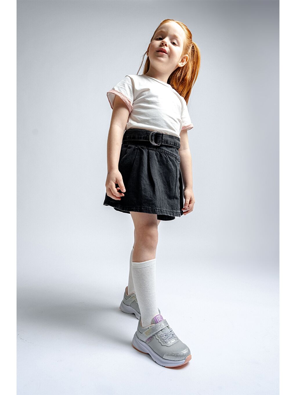 Gri Kız Çocuk Gümüş Günlük Spor Ayakkabı-1