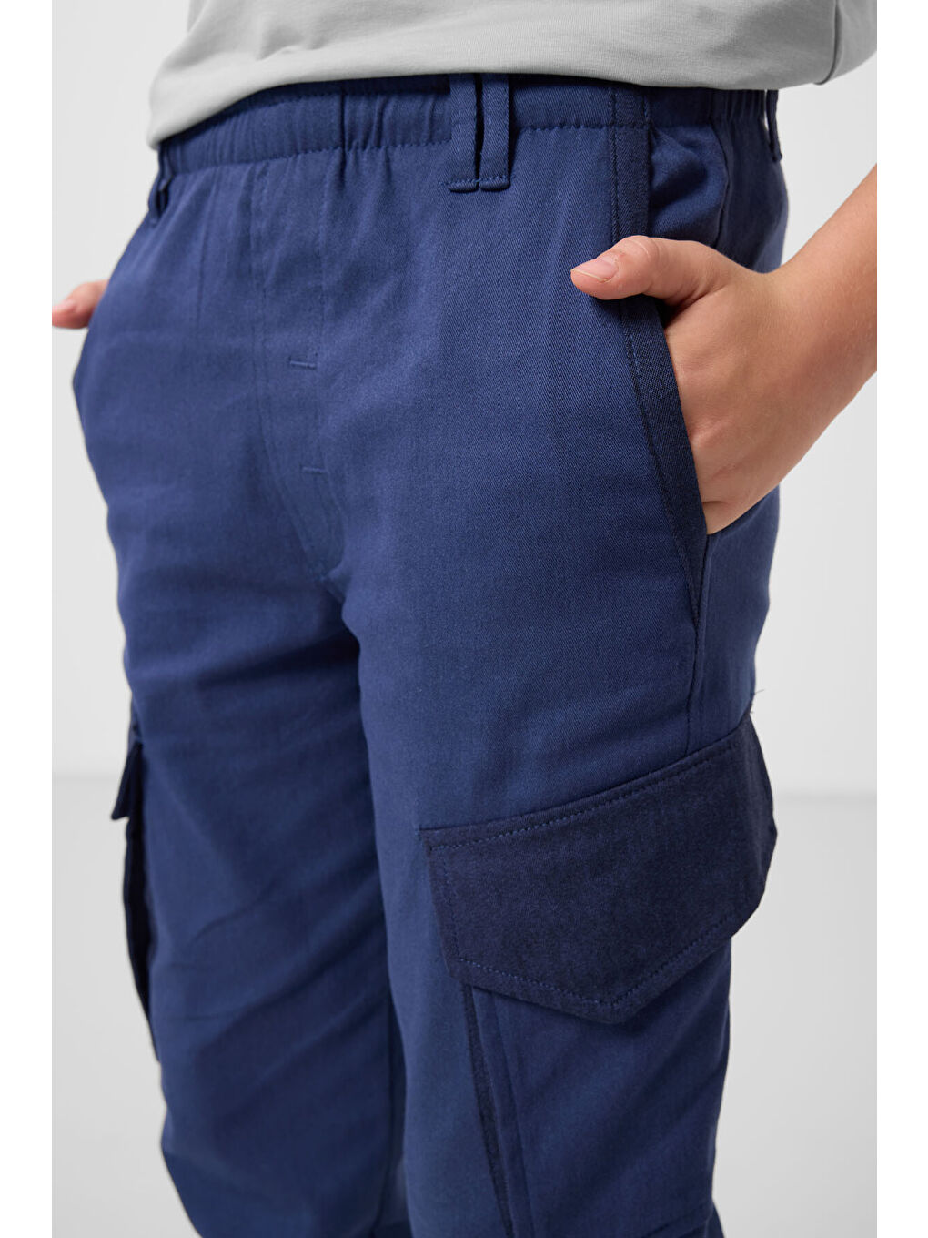 Lacivert Parlament Standart Fit Dokuma Hafif Esnek Chino Erkek Çocuk Pantolon - 11271-3