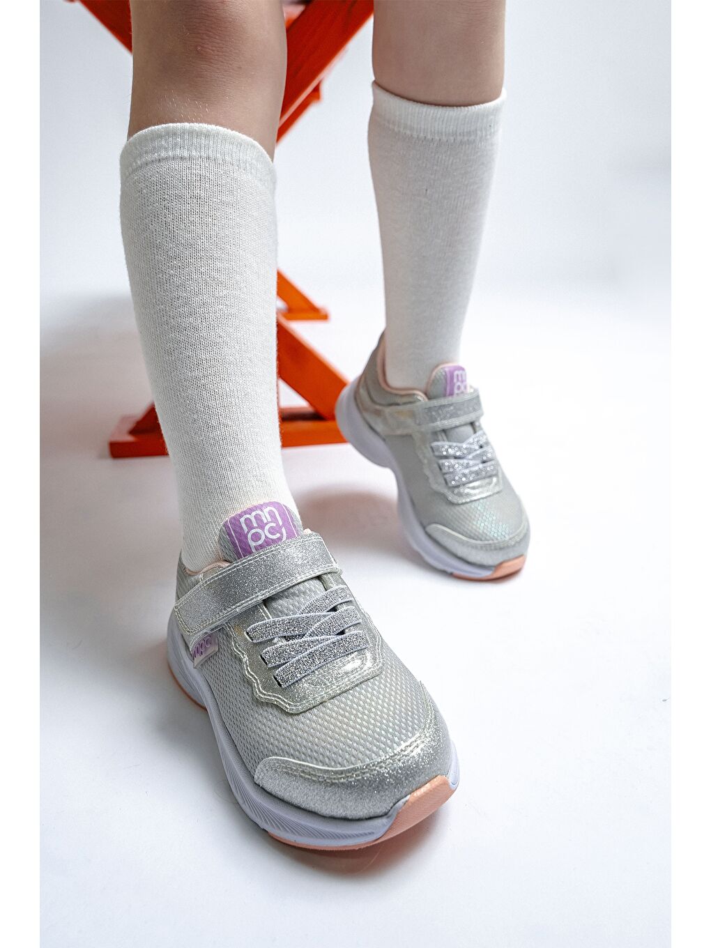 Gri Kız Çocuk Gümüş Günlük Spor Ayakkabı-3