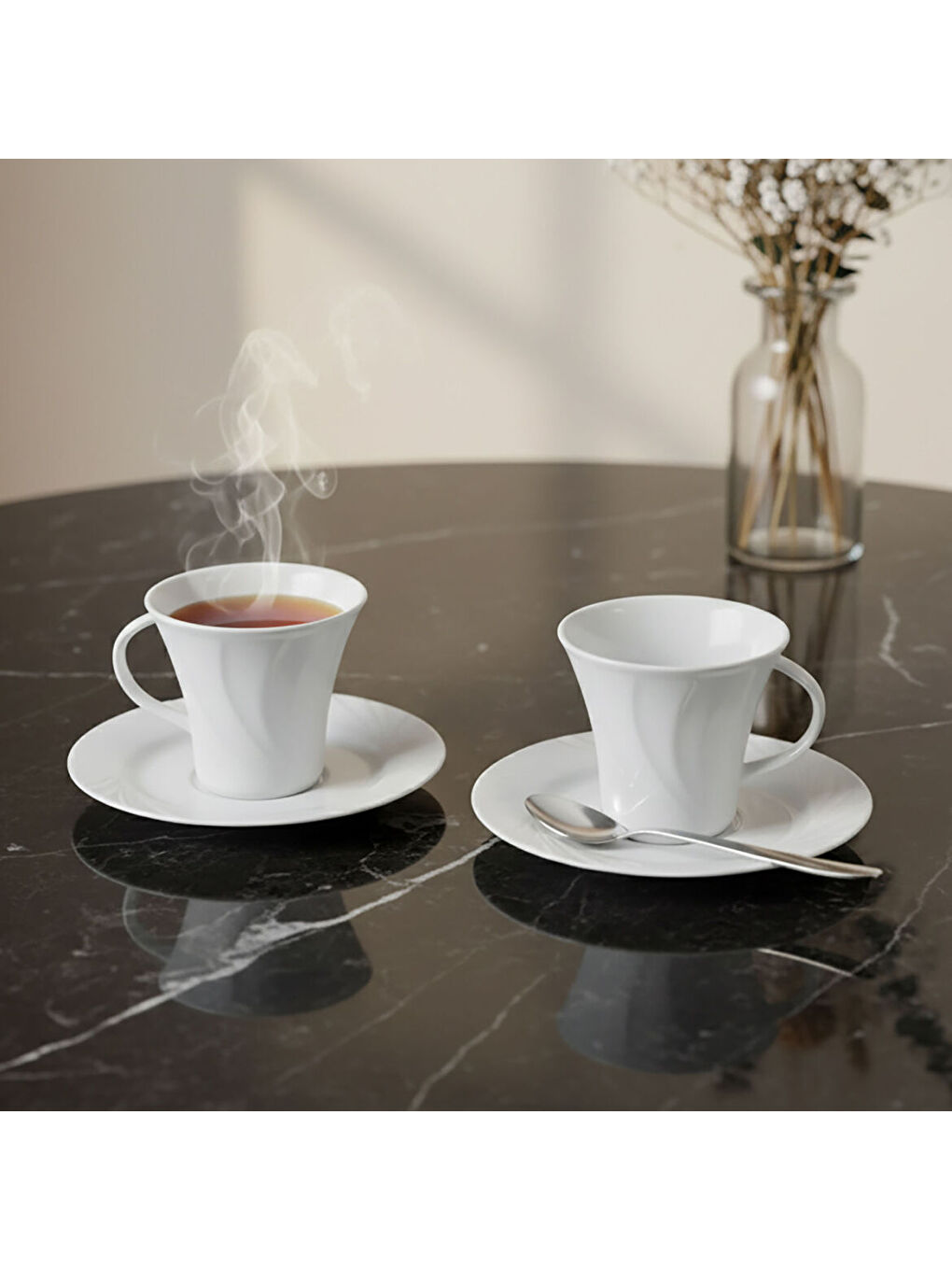 Ekru Soprano 2 Kişilik Çay Fincanı-3