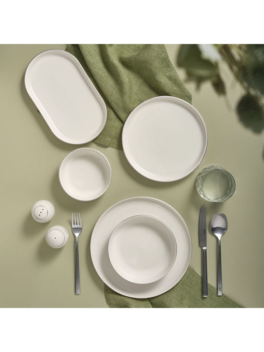 Ekru Bilbao 30 Parça 6 Kişilik Yemek Takımı Gümüş Yaldız 220-1