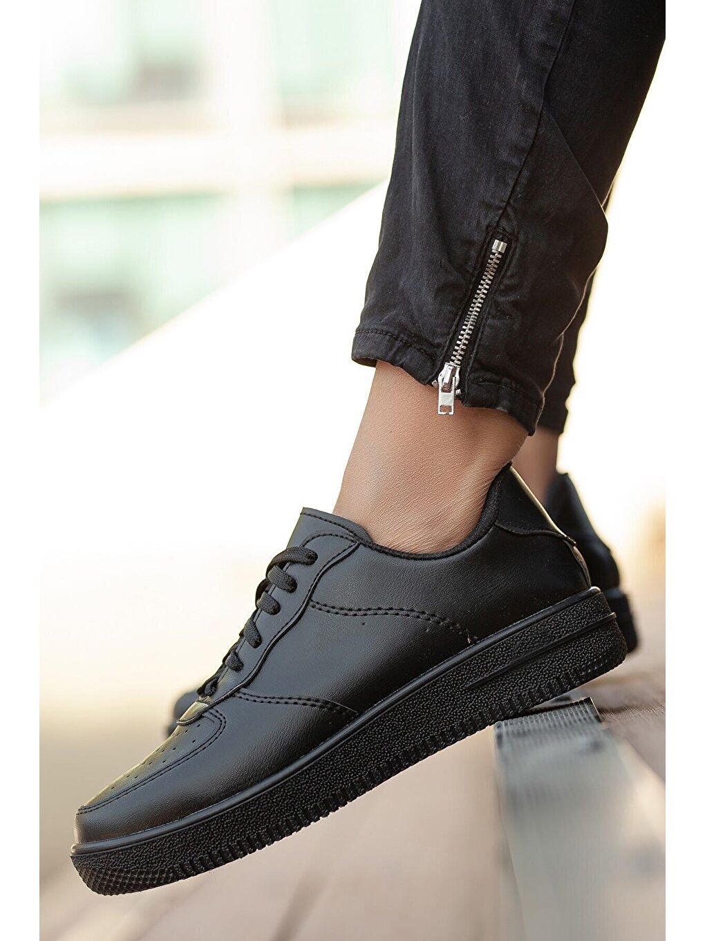Muggo Siyah MGPOGBA Unisex Sneaker Günlük Yürüyüş Spor Ayakkabı - 2