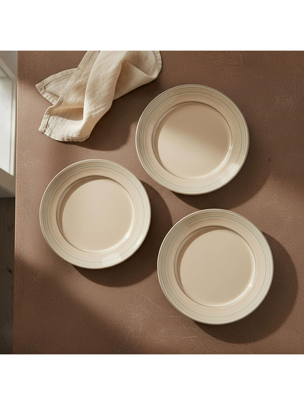 Ekru Valeron 6 Adet 20 Cm Pasta Tabağı Reaktif Agate 969-4