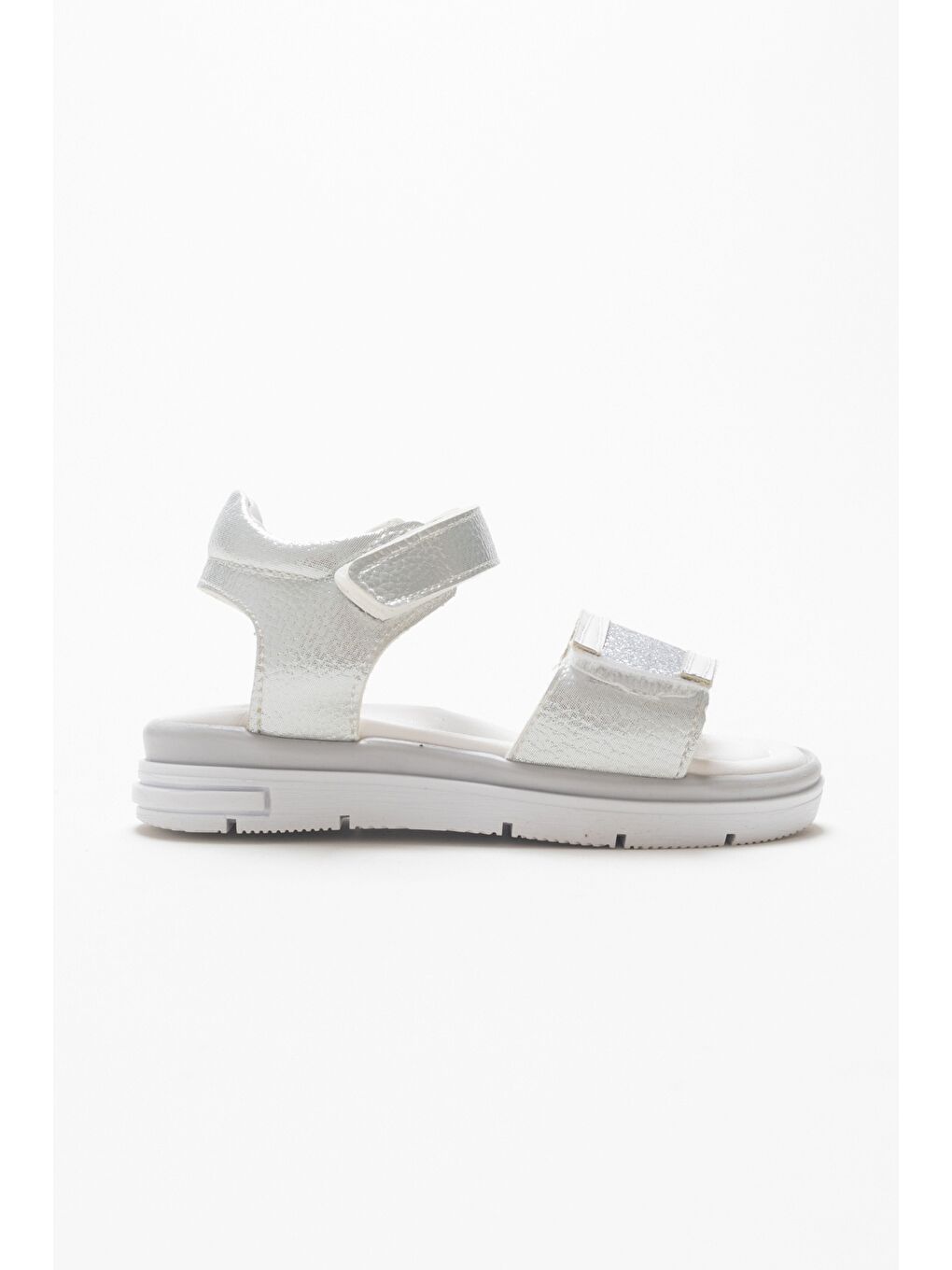 Gri Kız Çocuk Gümüş Ortopedik Destekli Çocuk Sandalet-3