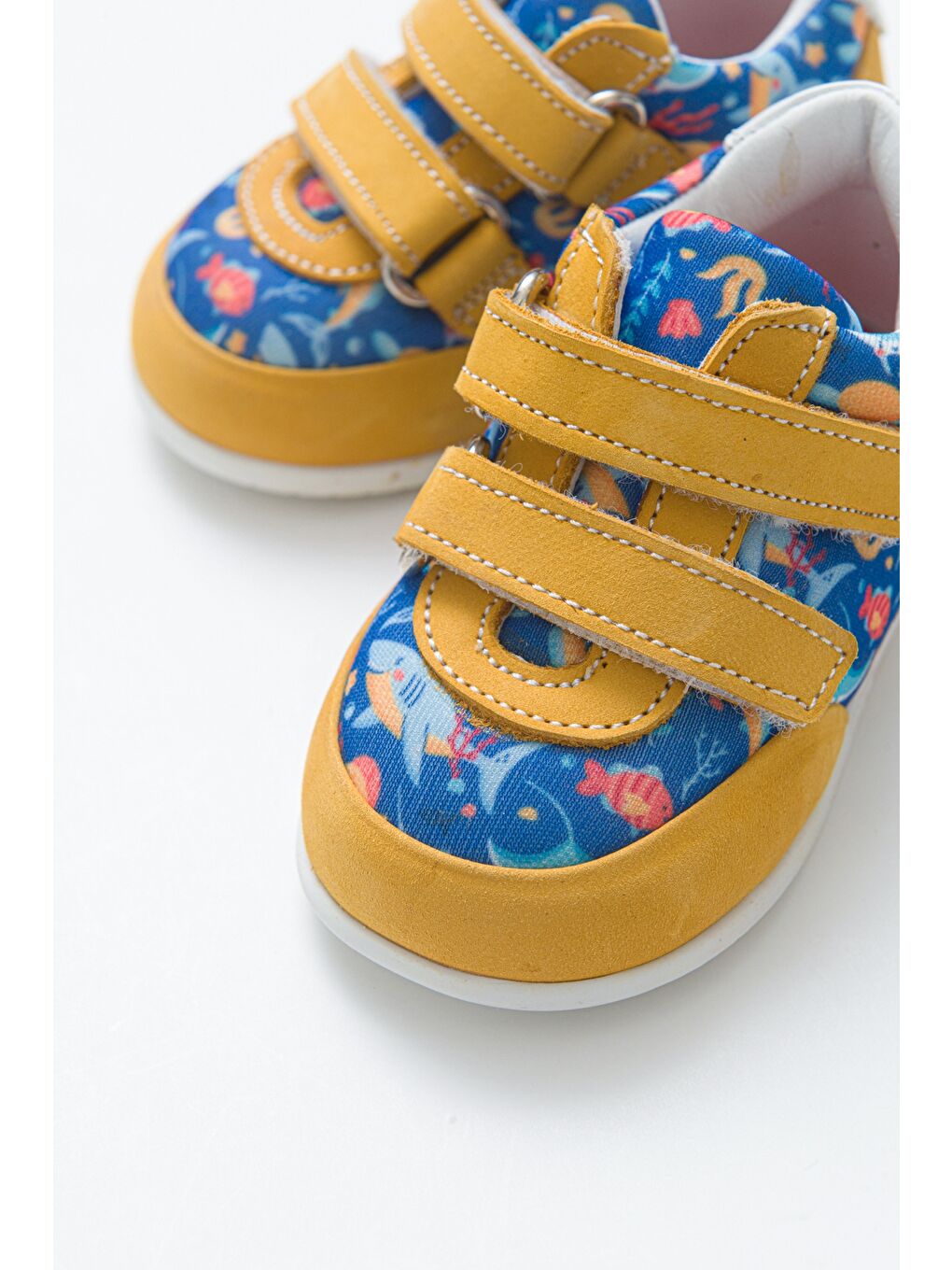 Erkek Çocuk Sarı Deri Ortopedik Destekli İlk Adım Ayakkabı