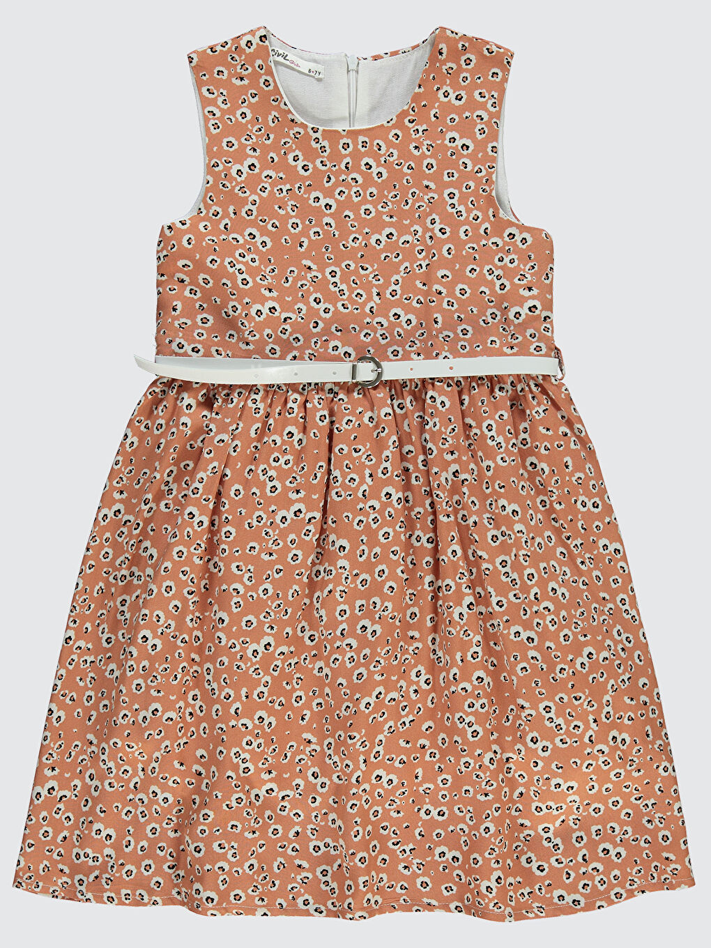 Kahverengi Girls Kız Çocuk Elbise 6-9 Yaş İtalyan Karameli