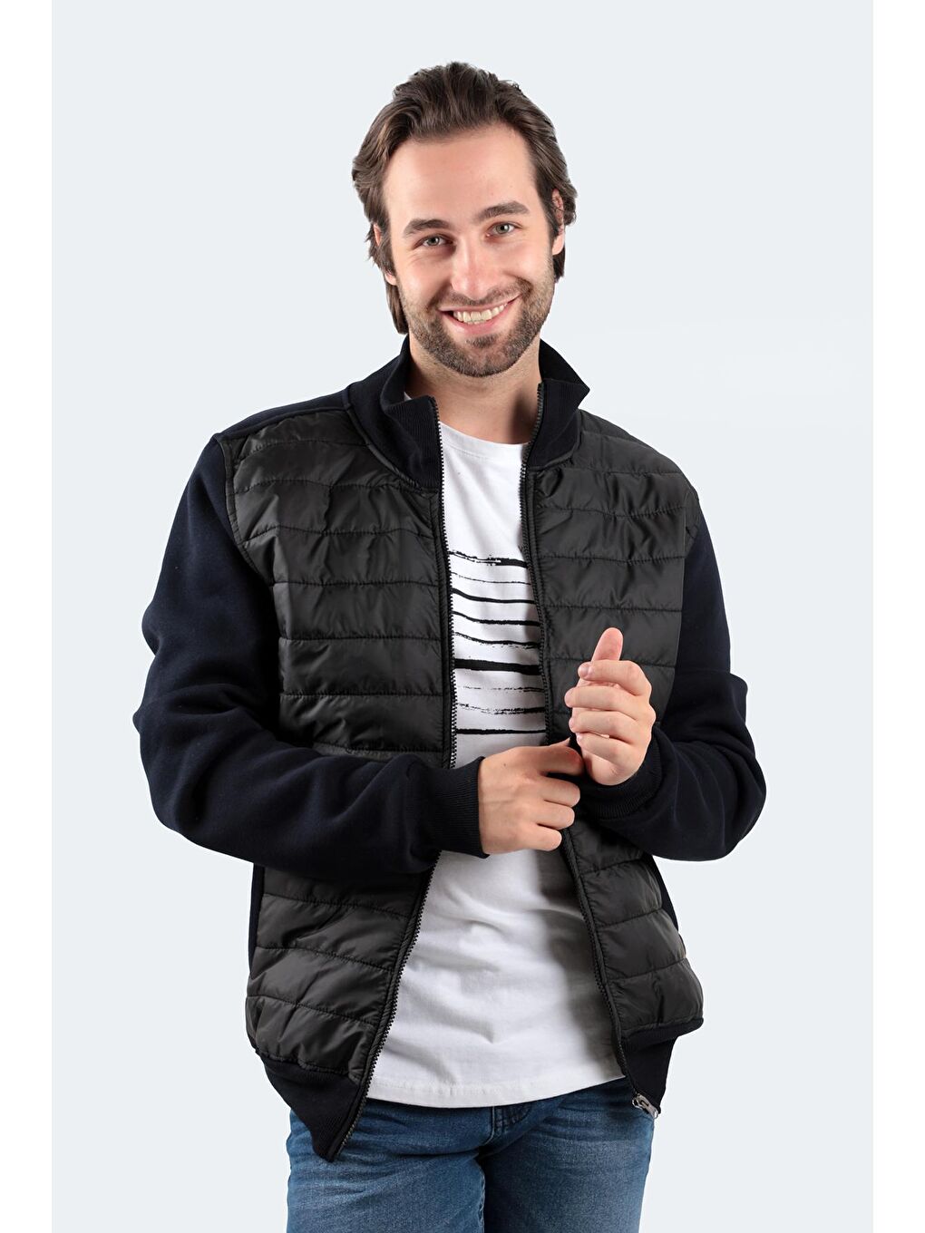 BASIL Erkek Fermuarlı Sweatshirt Lacivert