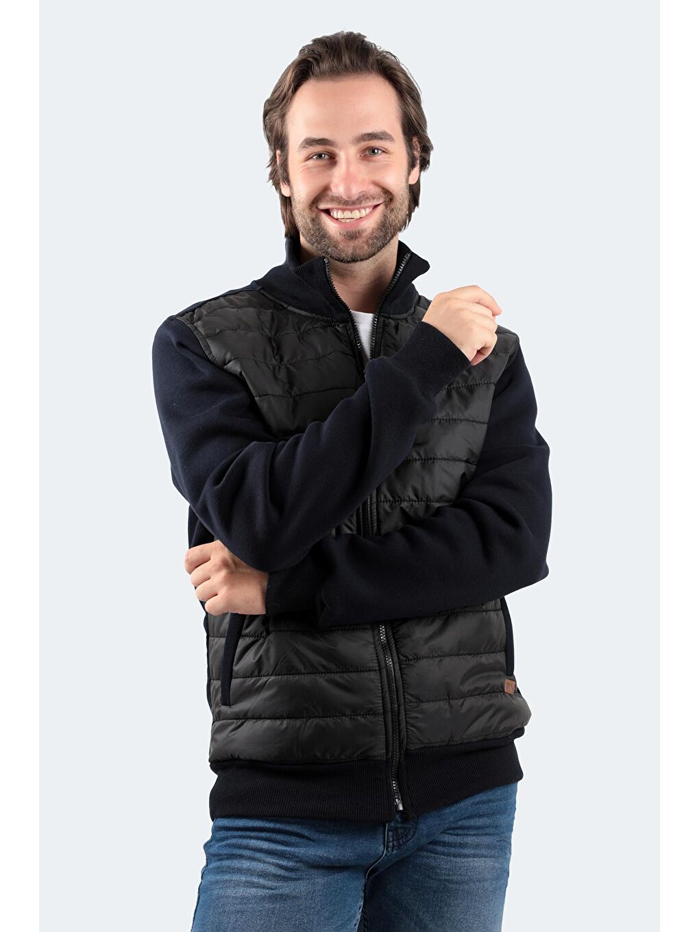 BASIL Erkek Fermuarlı Sweatshirt Lacivert-1