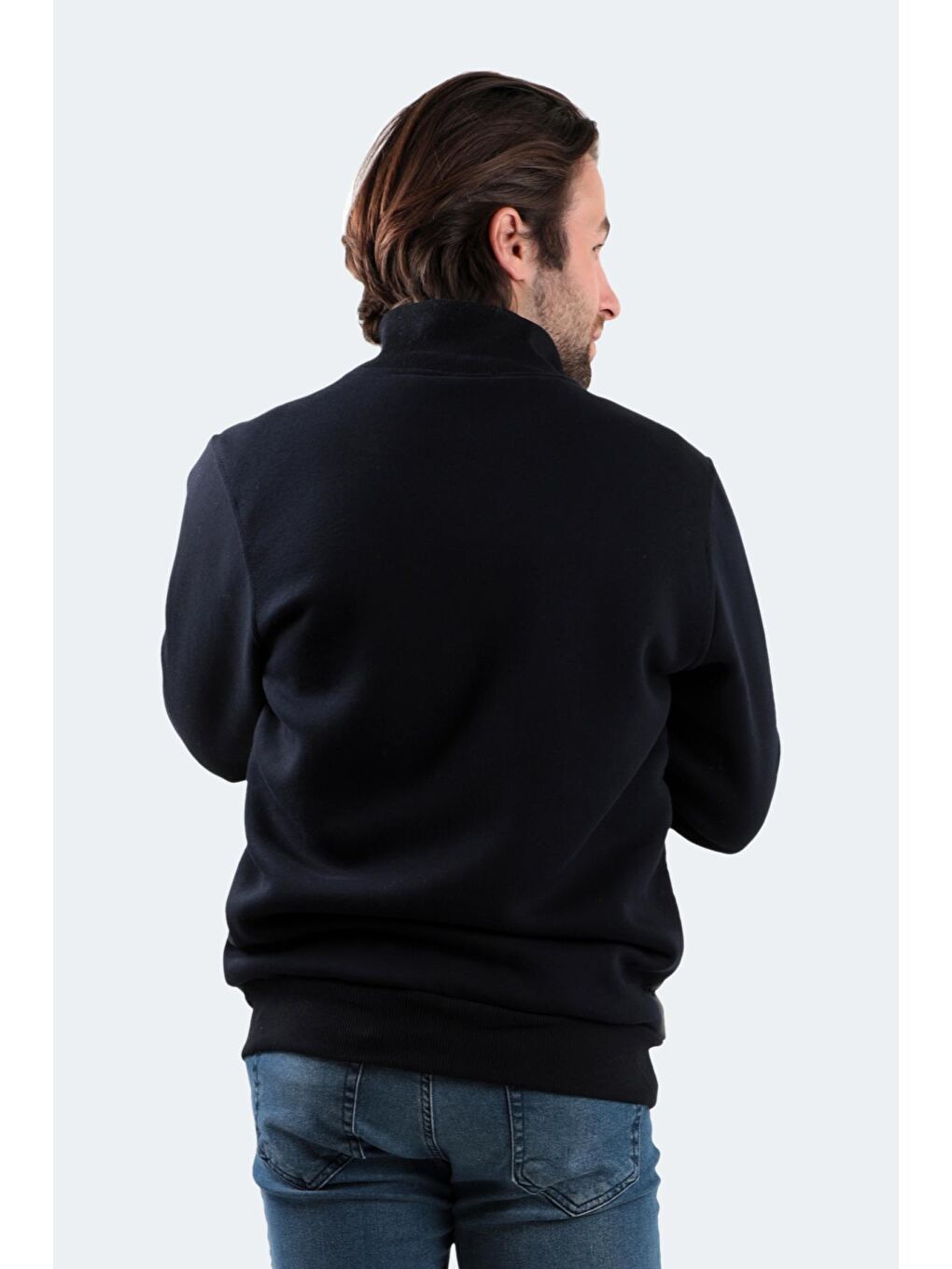 BASIL Erkek Fermuarlı Sweatshirt Lacivert-2