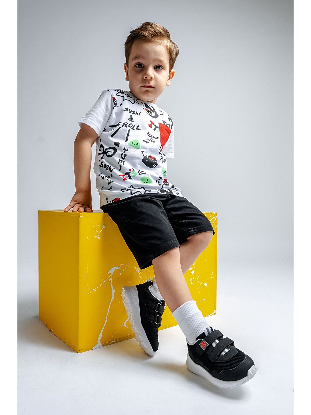 Erkek Çocuk Siyah Spor Ayakkabı-1