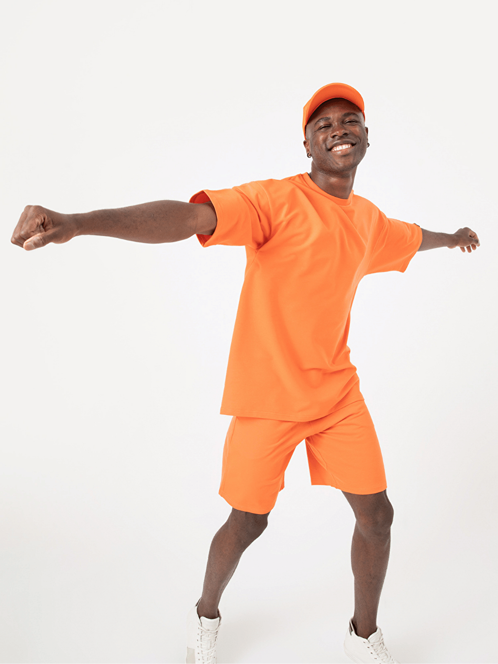 Pembe Erkek Base Oversize Şeftali T-Shirt-2