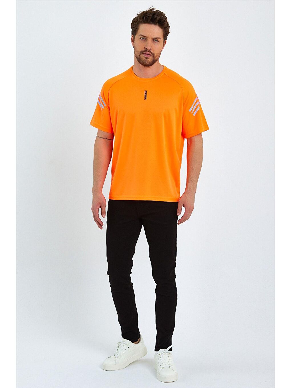 Turuncu Store Erkek Spor Tişört Baskılı Fitness, Antrenman Fit Tişört-1