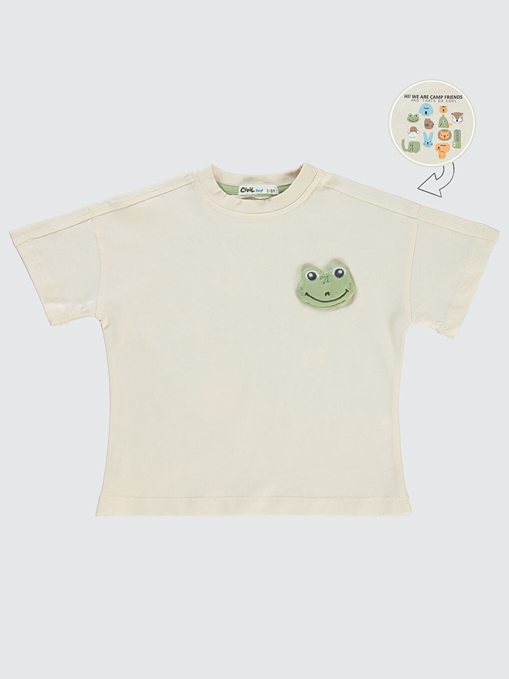 Boys Erkek Çocuk Tişört 2-5 Yaş Bej