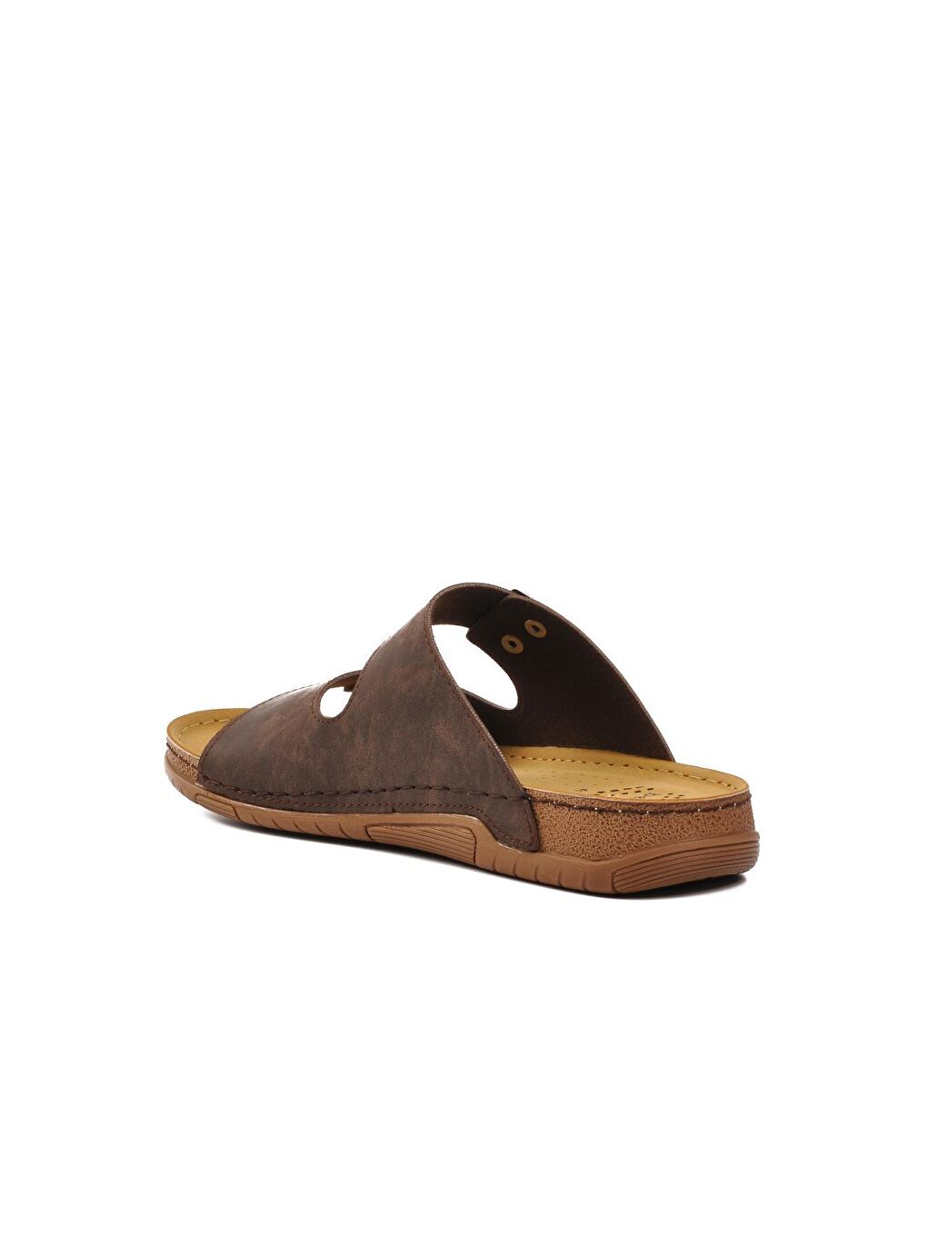 Kahverengi 64.002 Kahve Çift Bantlı Erkek Terlik-3