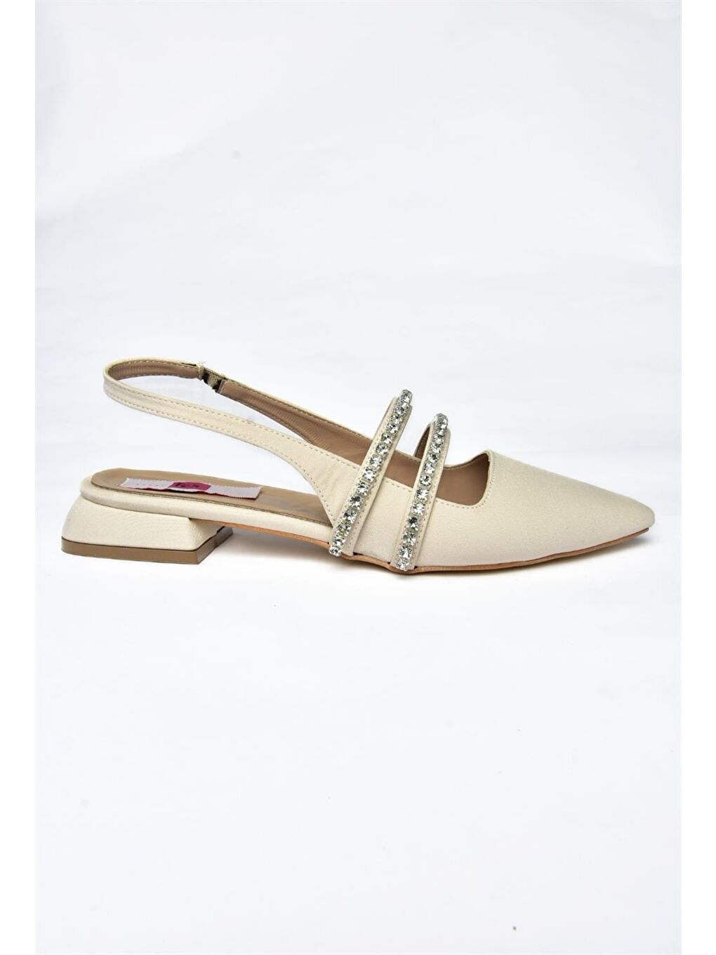 Bej P820508004 Ten Kumaş Taşlı Kadın Babet-4