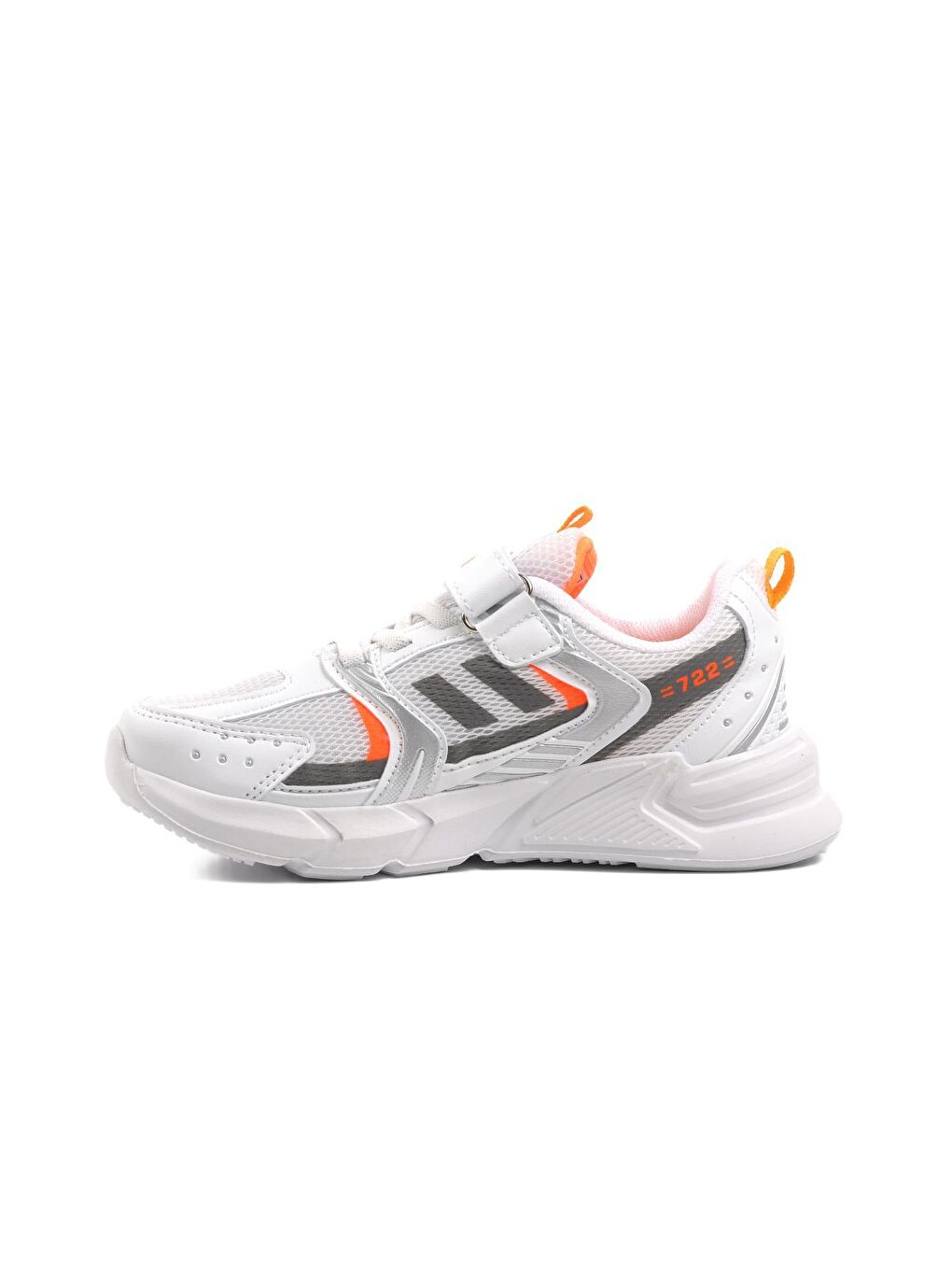 722Y-F Beyaz-Fosfor Turuncu Çocuk Spor Ayakkabı-1