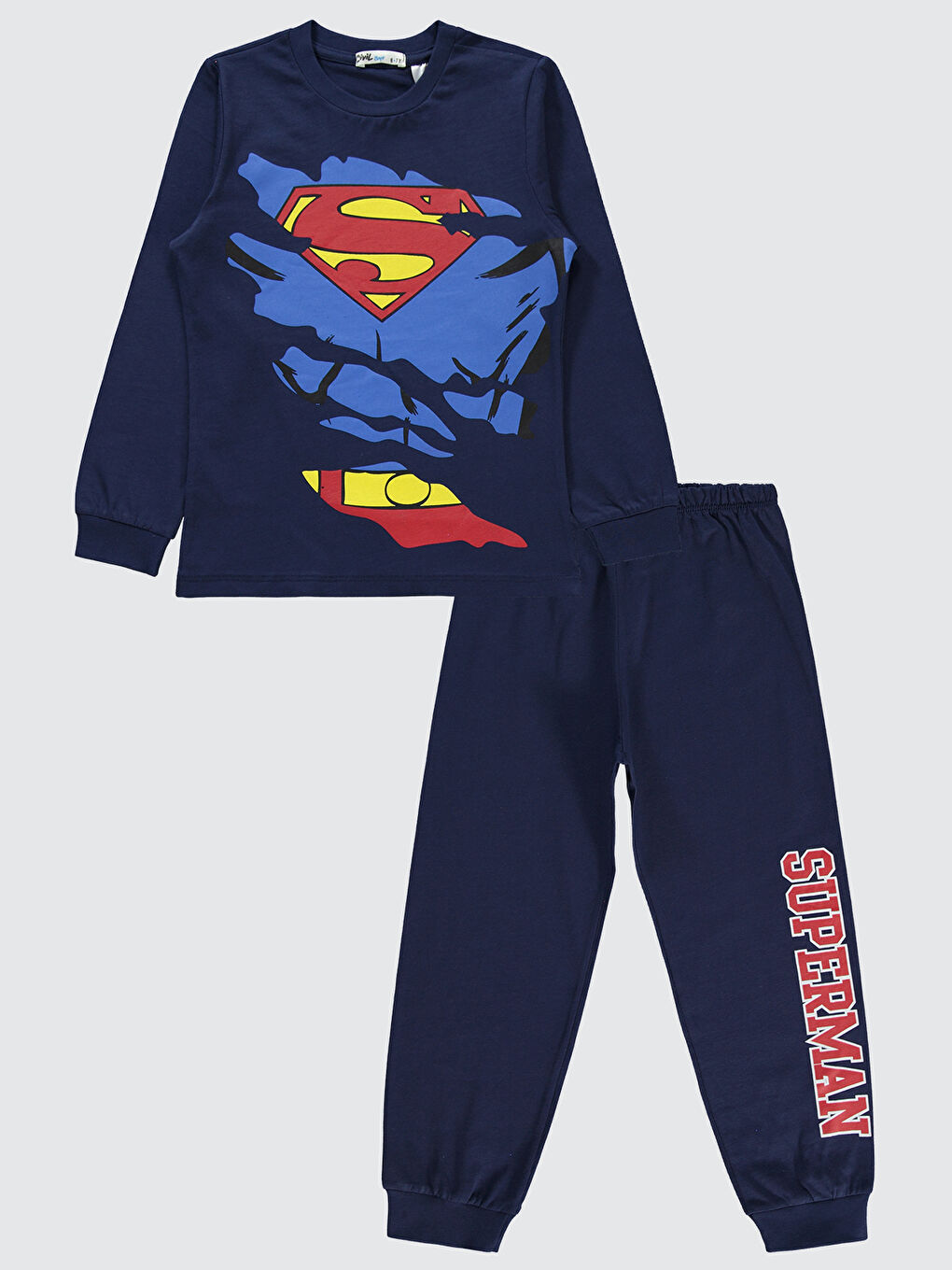 Süperman Erkek Çocuk Pijama Takımı 10-13 Yaş Lacivert